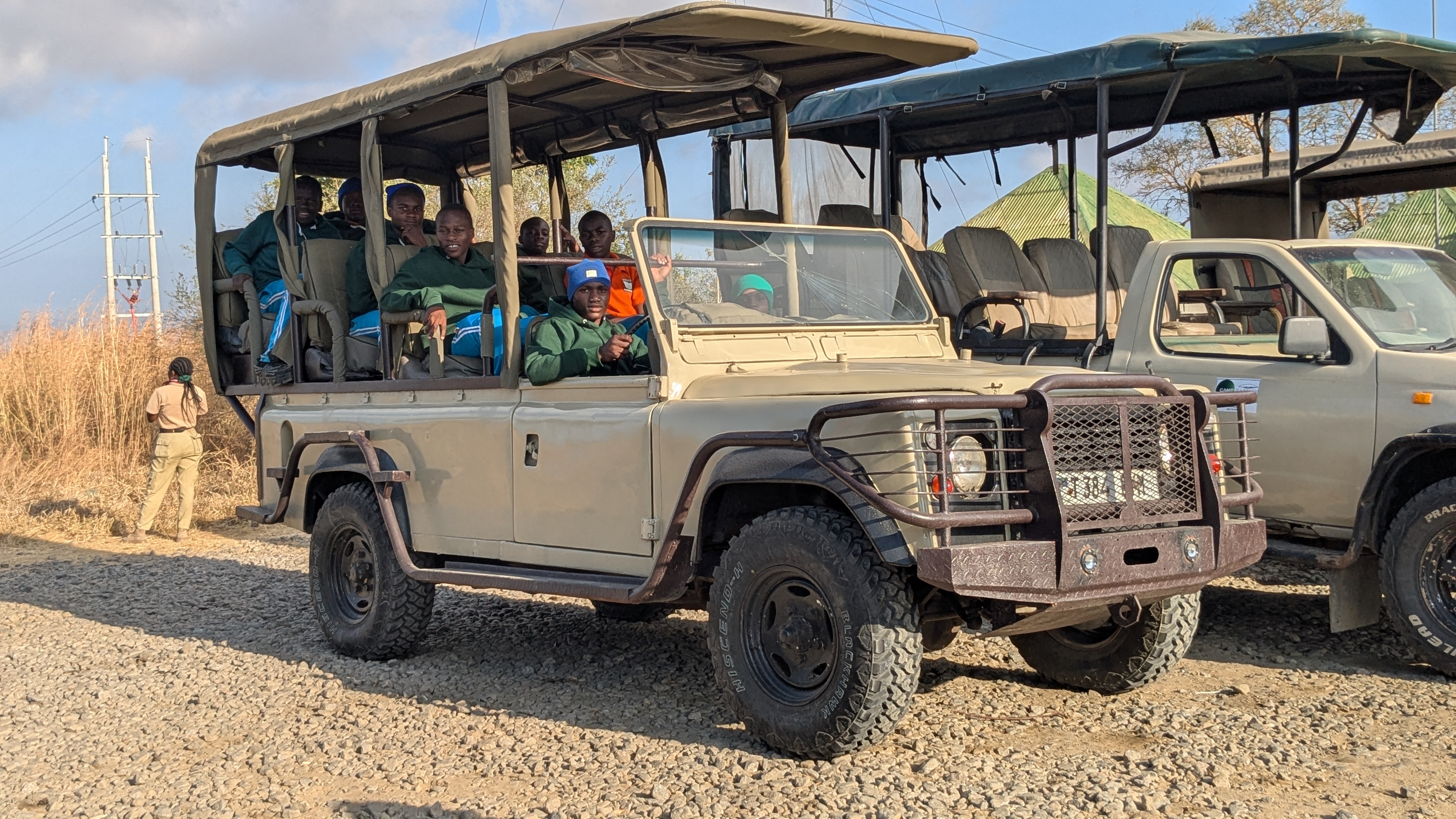 Students in Safari Vehicle